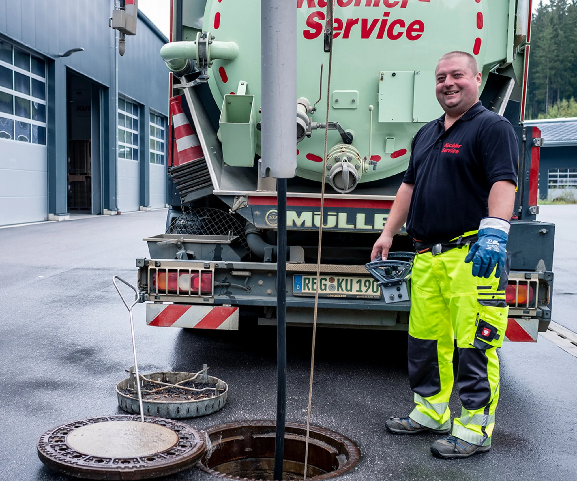 Saugbaggerarbeiten in Schwabach